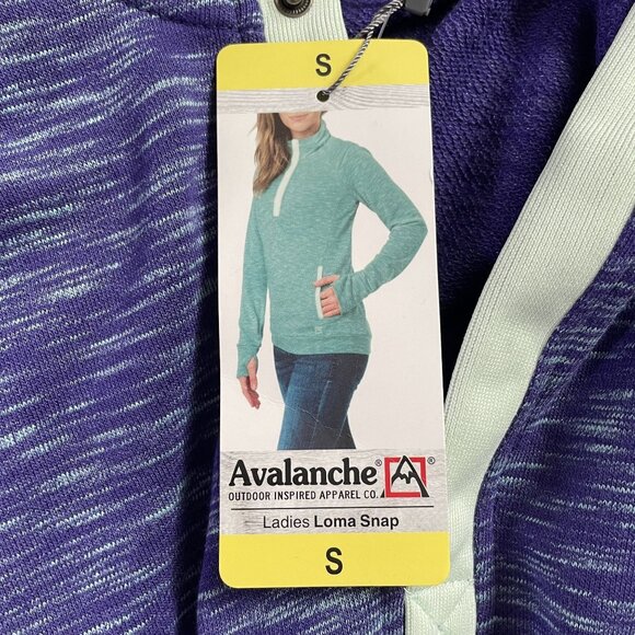 Avalanche Womens Pull Over Sweatshirt Purple Blue Size Small Thumbholes New u - Picture 9 of 12